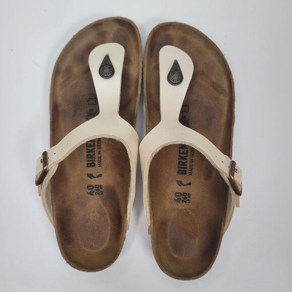 Birkenstock Women's Gizeh Birko Flor Thong Pearl White Sandal US Size 9 - Picture 5 of 9